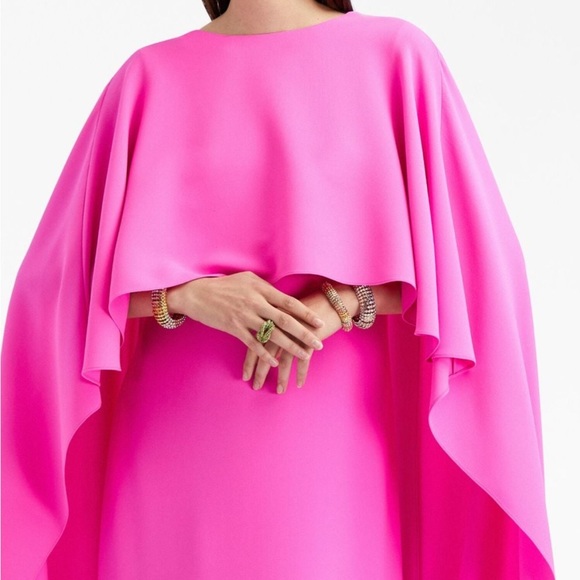 Oscar de la Renta Cowl back Georgette Cape Back Caftan - Picture 5 of 8